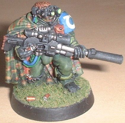 Space Marine Scout With Cloak and Sniper Rifle Front
